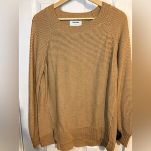 Old Navy Women's Caramel Ribbed Scoop Neck Sweater